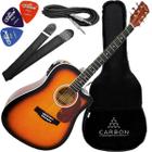 Kit Violao Eletroacústico Aço Folk Marques Va01 EQ SB Sunburst Vx01 - Marquês