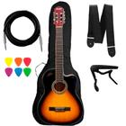 Kit Violão Eletroacustico Classico Memphis AC-60 EQ Sunburst Nylon + Acessorios