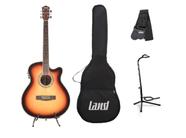 Kit violão land eletrico aço lw-a-40+capa+acessórios