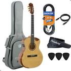 Kit Violao Nylon Eletrico Strinberg Galaxy Sc301Hcr Natural