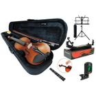 Kit violino 4/4 espaleira + afinador + estante