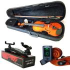 Kit Violino Barth NT 4/4 com Estojo, Arco,Breu + Espaleira Shoulder Rest + Afinador Digital