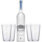 Kit Vodka Belvedere Pure 700 ml + 4 Copos Personalizados