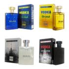 Kit Vodka Brasil Amarelo + Vodka Brasil Azul + Vodka Man + Vodka Limited 100ml