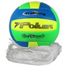 Kit Vôlei Rede E Bola Training Neon PVC Poker