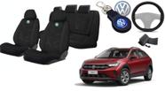 Kit Volkswagen Nivus: Capas de Tecido para Bancos 2019-2023 + Volante + Chaveiro VW