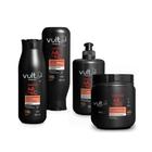 Kit Vult Cabelos Crespos Shampoo Condicionador Máscara Creme Antiencolhimento dos Fios