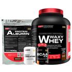 Kit Waxy Whey 2Kg+ Albumina 500G+ Bcaa 100G