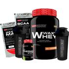 KIT Waxy Whey 2kg + Thermo Start 120g + Waxy Maize Natural 800g + BCAA 1kg + 2x Coqueteleiras - BodyBuilders