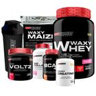 Kit Waxy Whey 900g + Voltz 250g+ BCAA 100g + Creatine 100g + Waxy Maize 800g+ Colágeno + Coqueteleira - Bodybuilders