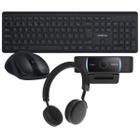 Kit WebCam USB CAM-1080p + Headset Bluetooth Focus Style Black + Teclado TSI50 Sem Fio + Mouse MSI55 Sem Fio