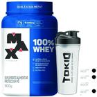 Kit Whey 100% 900g Pote Max Titanium + Coqueteleira Tokio