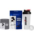 Kit Whey 100% Refil 900g + Creatina 150g + Coqueteleira - Max Titanium e Integralmédica