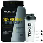 Kit Whey 100% Zero Lactose 900g Probiótica + Coqueteleira Tokio