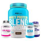 Kit Whey Blend 900G+ Creatina Foods 100G+ Bcaa Fit