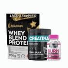 Kit: Whey Blend Protein Concentrado e Isolado - 900g +Creatina Monohidratada Pote 300g +Femme Burn 90g - Soldiers Nutri - Soldiers Nutrition