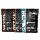 Kit: Whey Concentrado 2kg + Creatina Monohidratada 1kg - 100% Importado - Soldiers Nutrition