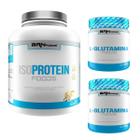 Kit Whey Iso Protein 2Kg Bau + 2X Glutamina 300Gr - Brnfoods