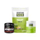 Kit Whey Isolate Refil 1814g Banana C/Canela + Armagedom 150g Limonada Suíça + Creatina 300g - Synthesize