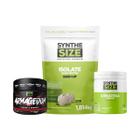 Kit Whey Isolate Refil 1814g Beijinho + Armagedom 150g Guaraná C/ Açaí + Creatina 300g Synthesize