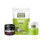 Kit Whey Isolate Refil 1814g Beijinho + Armagedom 150g Maçã-Verde + Creatina 300g Synthesize