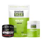 Kit Whey Isolate Refil 1814g Cappuccino + Armagedom 150g Limonada Suíça + Creatina 300g Synthesize