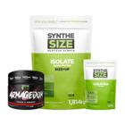 Kit Whey Isolate Refil 1814g Cappuccino + Armagedom 150g Uva + Creatina 120g Synthesize