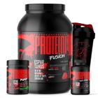 Kit Whey Morango, Pré-Treino, Multivitamínico Espartanos