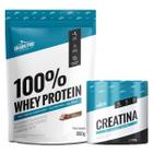 Kit Whey Protein 100% Refil 900g Sabor Chocolate Shark Pro + Creatina Monohidratada 300g Shark Pro