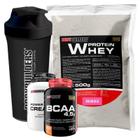 Kit Whey Protein 500g + BCAA 4,5 100g + Power Creatine 100g + Coqueteleira Bodybuilders