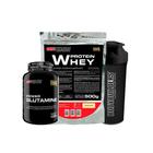 Kit Whey Protein Baunilha 500G Glutamina 100G Coqueteleira - Bodybuilders