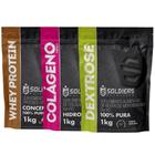 Kit: Whey Protein Concentrado 1Kg + Colágeno 1Kg + Dextrose 1Kg - 100% Importado - Soldiers Nutrition