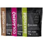 Kit: Whey Protein Concentrado 1Kg + Colágeno 1Kg + Dextrose 1Kg - 100% Importado - Soldiers Nutrition