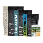 Kit: Whey Protein Concentrado 1kg + Creatina 500g + Vitamina C Em Pó 500g + Arginina 250g - 100% Importado - Soldiers Nu - Soldiers Nutrition