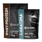 Kit: Whey Protein Concentrado 1Kg + Creatina Monohidratada 250g - 100% Importado - Soldiers Nutrition