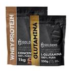 Kit: Whey Protein Concentrado 1Kg + Glutamina 250g - 100% Importado - Soldiers Nutrition