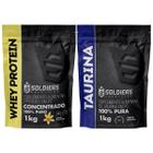 Kit: Whey Protein Concentrado 1Kg + Taurina 1Kg - 100% Importado - Soldiers Nutrition