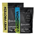 Kit: Whey Protein Concentrado 2Kg + Arginina 250g - 100% Importado - Soldiers Nutrition