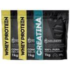 Kit: Whey Protein Concentrado 2Kg + Creatina Monohidratada 1Kg - 100% Importado - Soldiers Nutrition