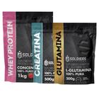 Kit: Whey Protein Concentrado 2Kg + Creatina Monohidratada 500g + Glutamina 500g - 100% Importado - Soldiers Nutrition