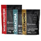 Kit: Whey Protein Concentrado 2Kg + Creatina Monohidratada 500g + Glutamina 500g - 100% Importado - Soldiers Nutrition