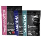 Kit: Whey Protein Concentrado 2Kg + Taurina 250g + Creatina Monohidratada 250g - 100% Importado - Soldiers Nutrition