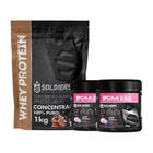 Kit: Whey Protein Concentrado 3kg + BCAA Em Pó 1kg - 100% Importado - Soldiers Nutrition