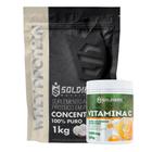 Kit: Whey Protein Concentrado 3Kg + Vitamina C Em Pó 500g - 100% Importado - Soldiers Nutrition