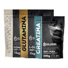 Kit: Whey Protein Concentrado 5kg + Glutamina 1kg + Creatina Monohidratada 500g - 100% Importado - Soldiers Nutrition