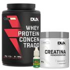 Kit Whey Protein Concentrado - Pote 900G + Creatina - 300g - Dux Nutrition + Óleo de Menta