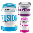 Kit Whey Protein Fusion 900g + Colagen Foods 100 Cápsulas + H-Pump 250g - BRN FOODS