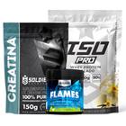 Kit: Whey Protein Isolado ISO PRO 1kg + Creatina Monohidratada 150g + Pré-Treino Flames - Soldiers Nutrition