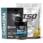 Kit: Whey Protein Isolado ISO PRO 1kg + Creatina Monohidratada 250g + Pré-Treino Sixt Army - Soldiers Nutrition