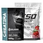 Kit: Whey Protein Isolado ISO PRO 1kg + Creatina Monohidratada 600g - Soldiers Nutrition